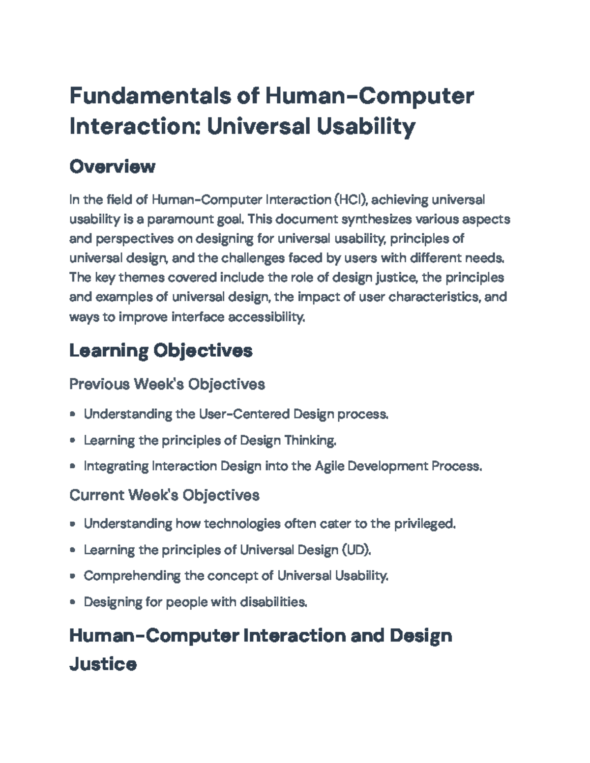 Universal Usability in Human-Computer Interaction: Principles ...