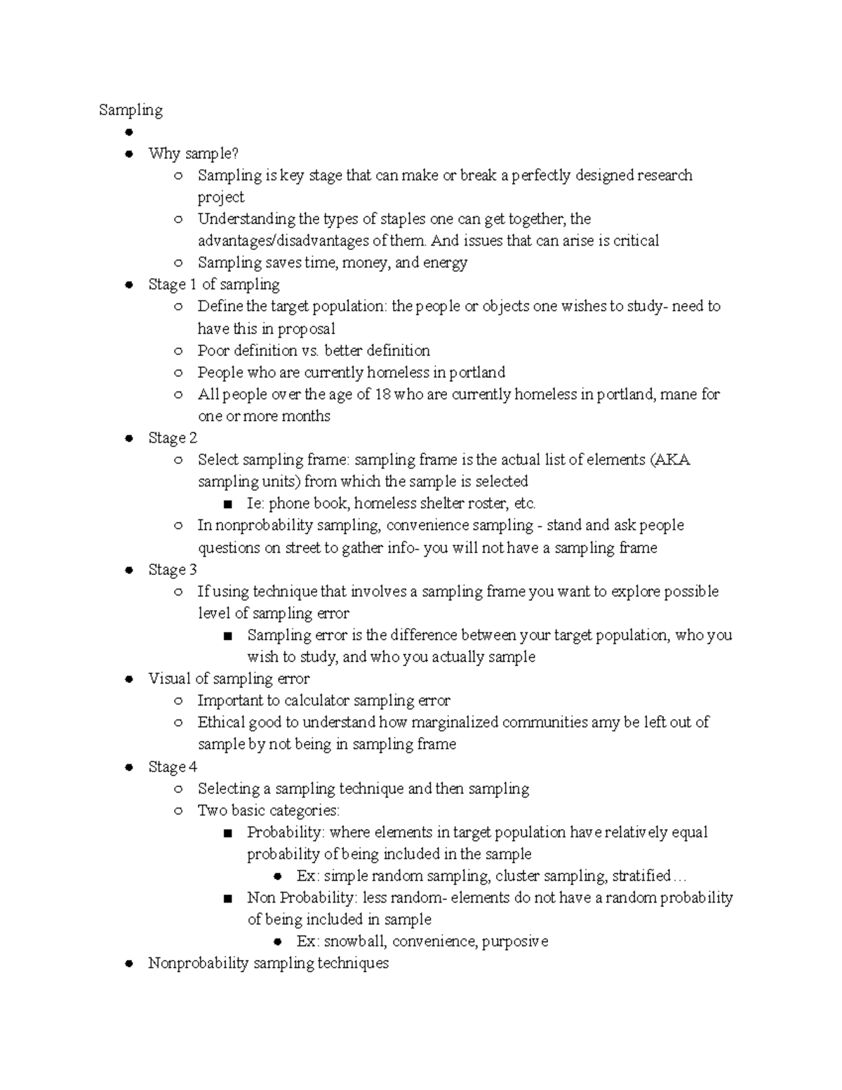 CRM 220 - Week 8 Notes: Comprehensive Guide to Sampling Techniques ...