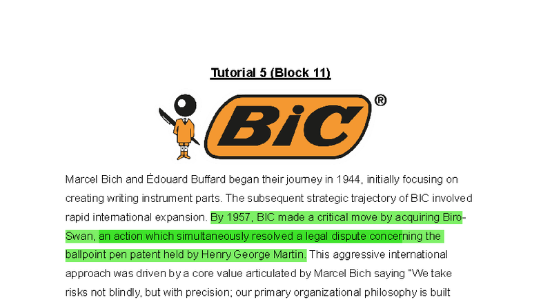 Tutorial 5 (Block 11): BIC's Strategic Expansion & Risk Management ...