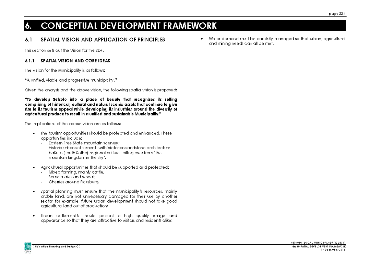 Setsoto LM SDF (12.2138): Draft Spatial Development Framework Analysis ...
