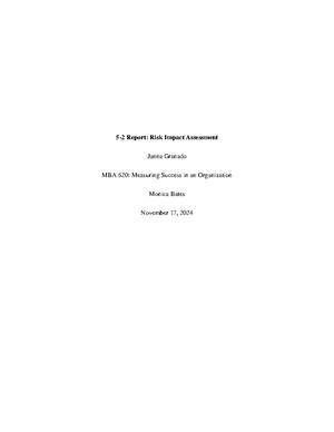 7.2 Report Resubmission - Janna Granado MBA 620, Module 7 December 7 th ...