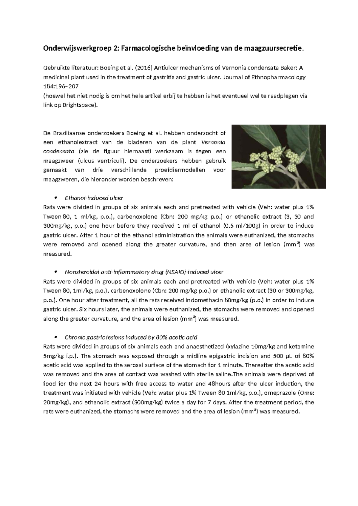 OW2: Farmacologische Beïnvloeding van Maagzuursecretie ...
