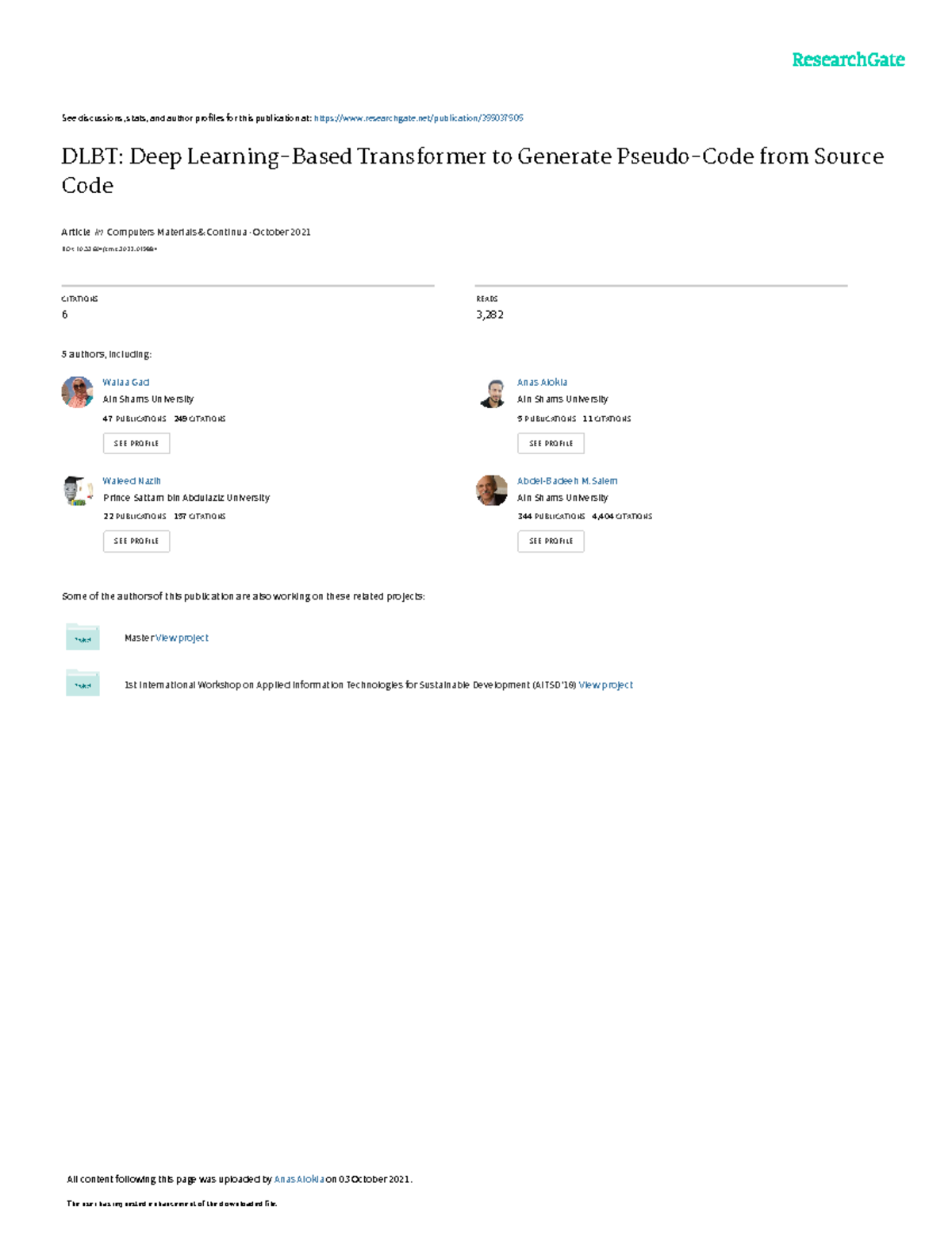 Deep Learning-Based Transformerto Generate Pseudo-Codefrom Source Code ...