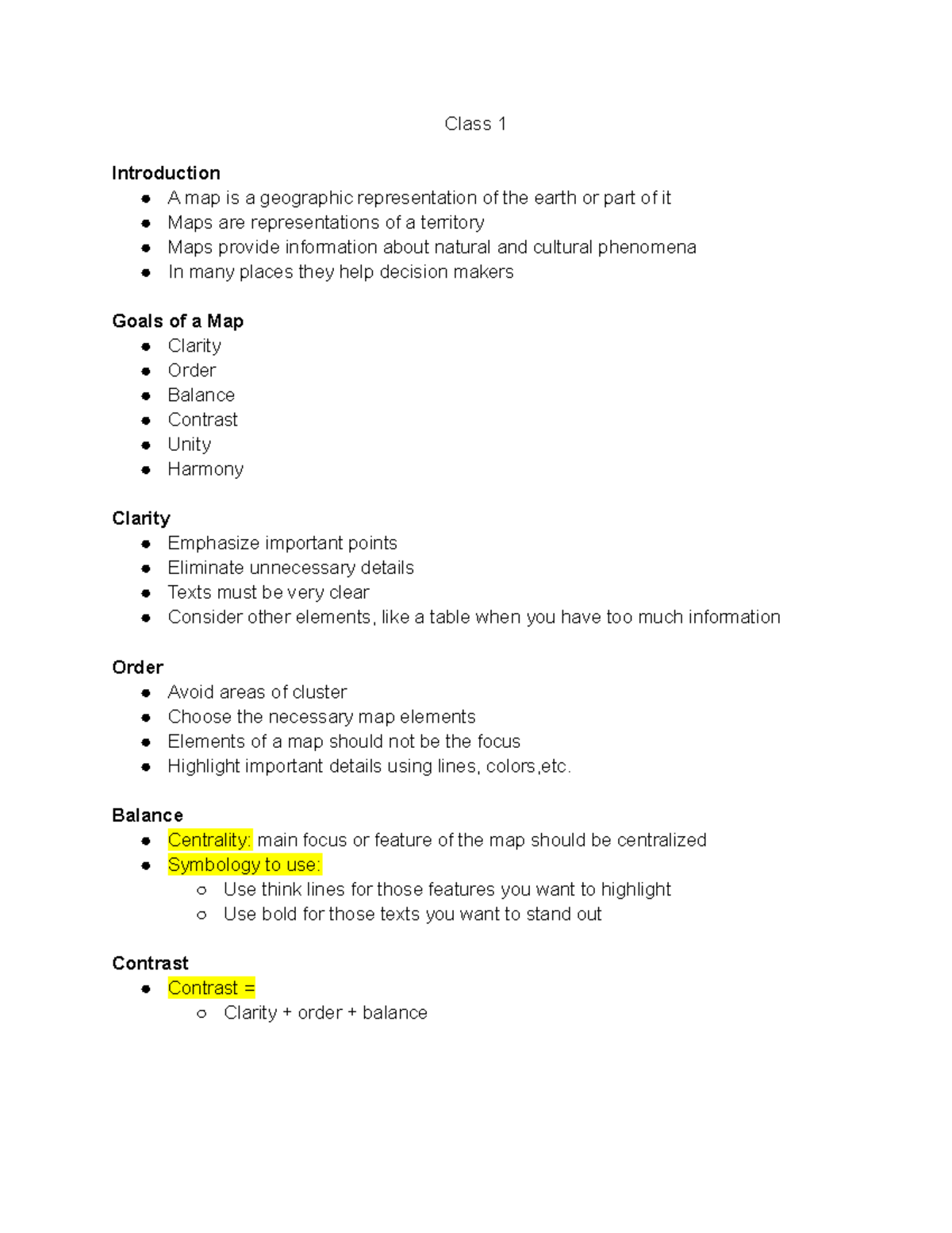 Mapping & GIS Class 1 Notes: Introduction to Geographic Representation ...
