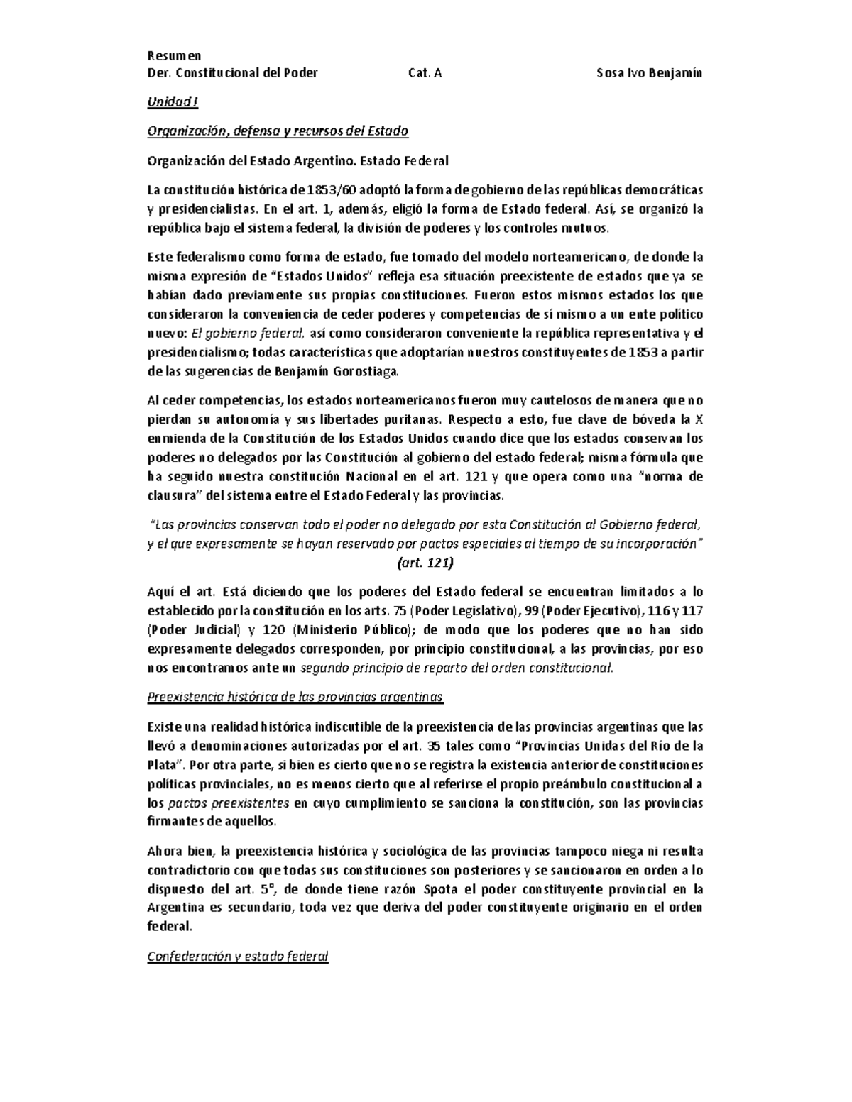Resumen de Derecho Constitucional del Poder - Cat. A-1 - Studocu