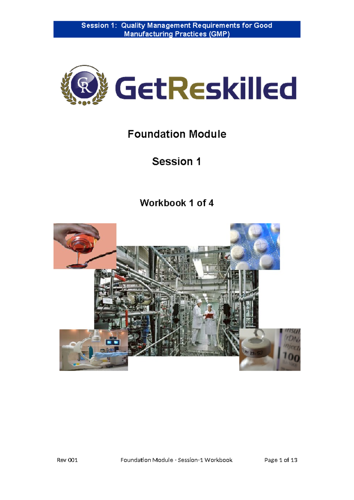 Workbook - Foundation Module - Session-1 - Manufacturing Practices (GMP ...