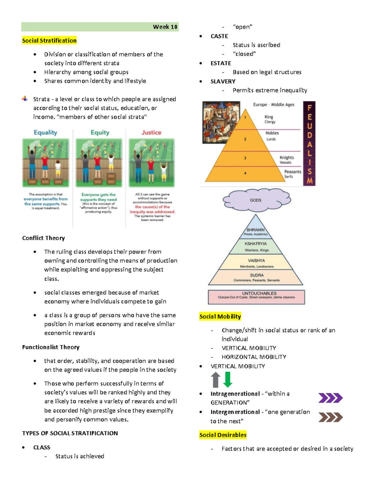 UCSP Week 10 & 11 Notes: Social Stratification and Inequalities ...