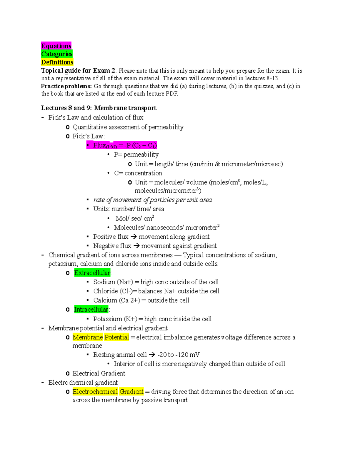Cell Biology Exam 2 Study Guide: Key Concepts and Definitions - Studocu