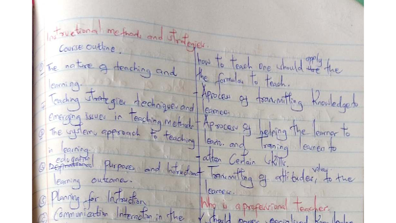 CIT 213 - Teaching Methods and Strategies for Teacher Trainees - Studocu