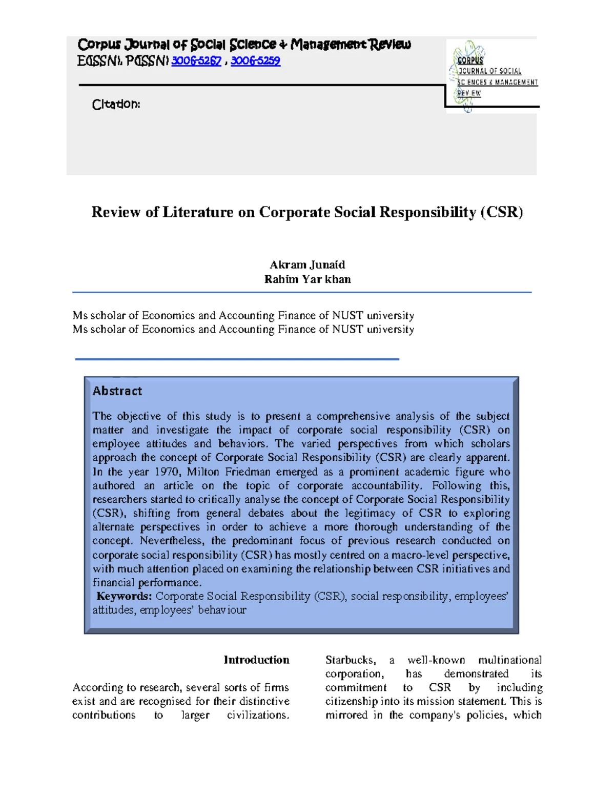 SAMPJ 13(4): Systematic Review of International CSR Instruments - Studocu