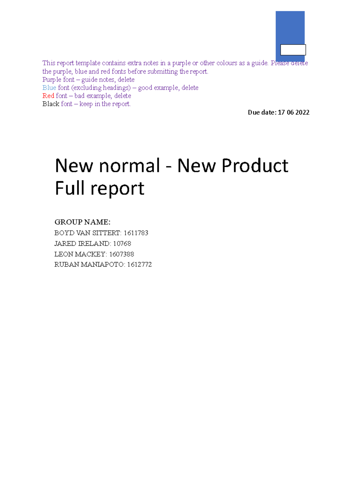 Marketing 101: Full Report Template & Guide for Share-a-Joule Product ...
