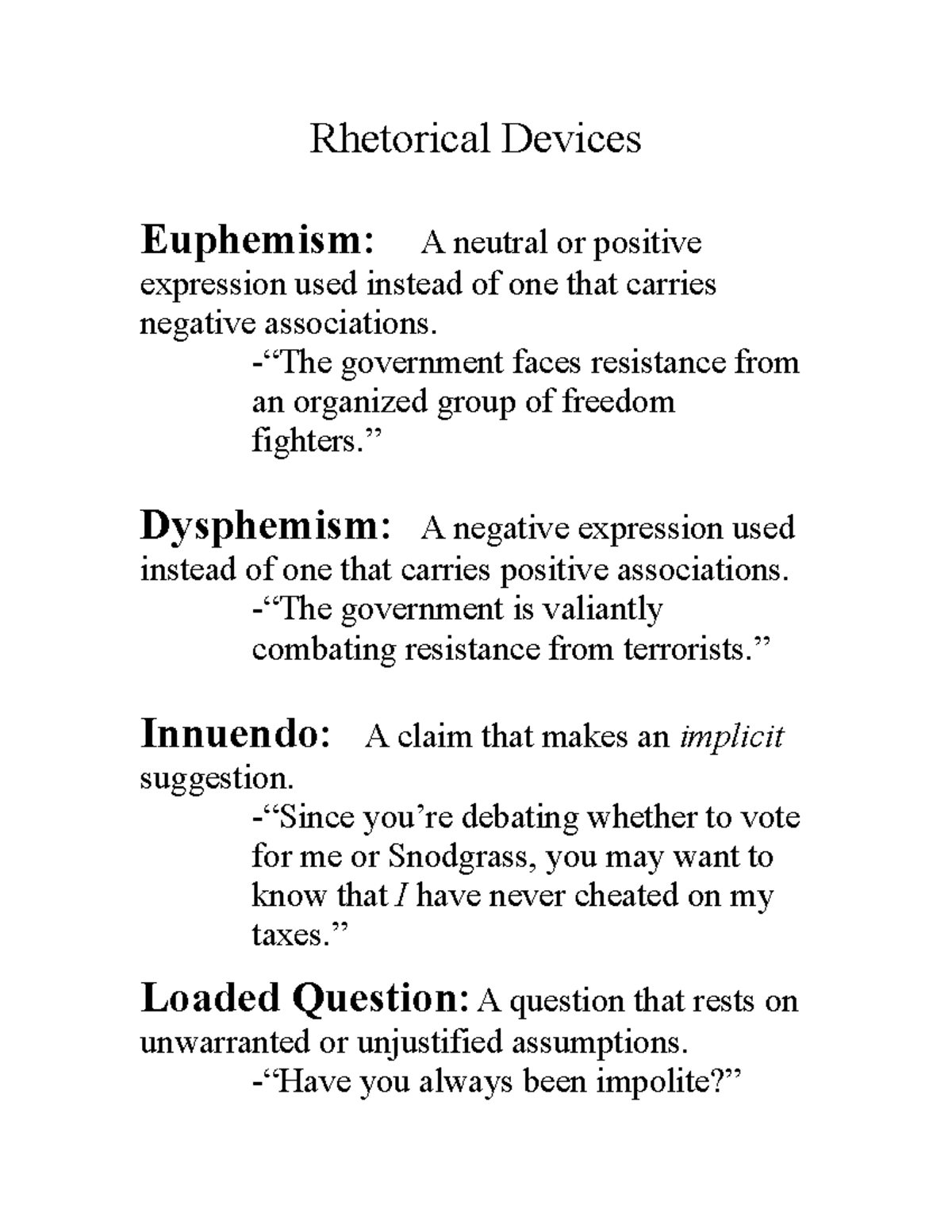 Rhetorical-devices - Critical thinking rhetoric - Rhetorical Devices ...