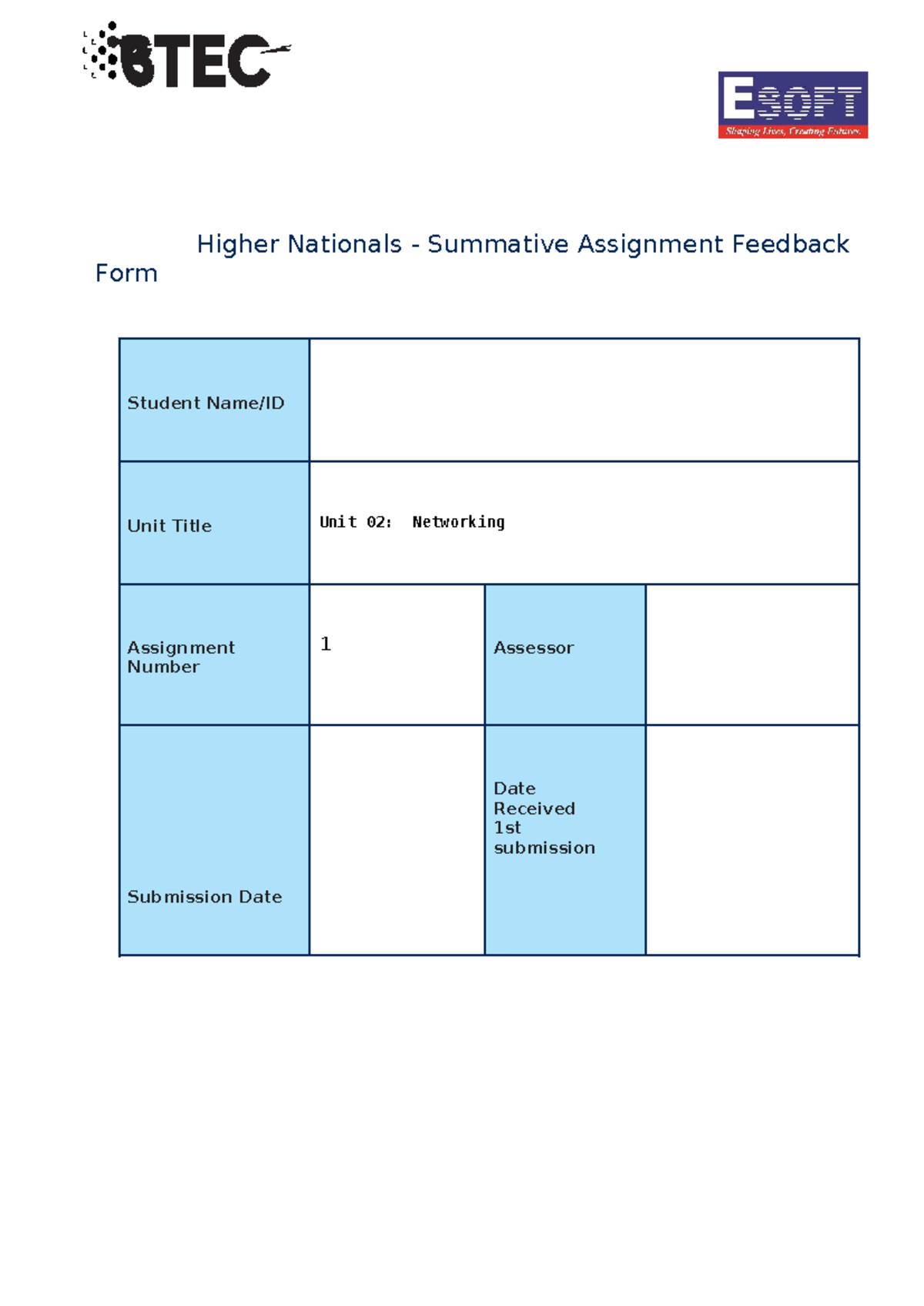 Networking Assignment Final version - Higher Nationals - Summative ...