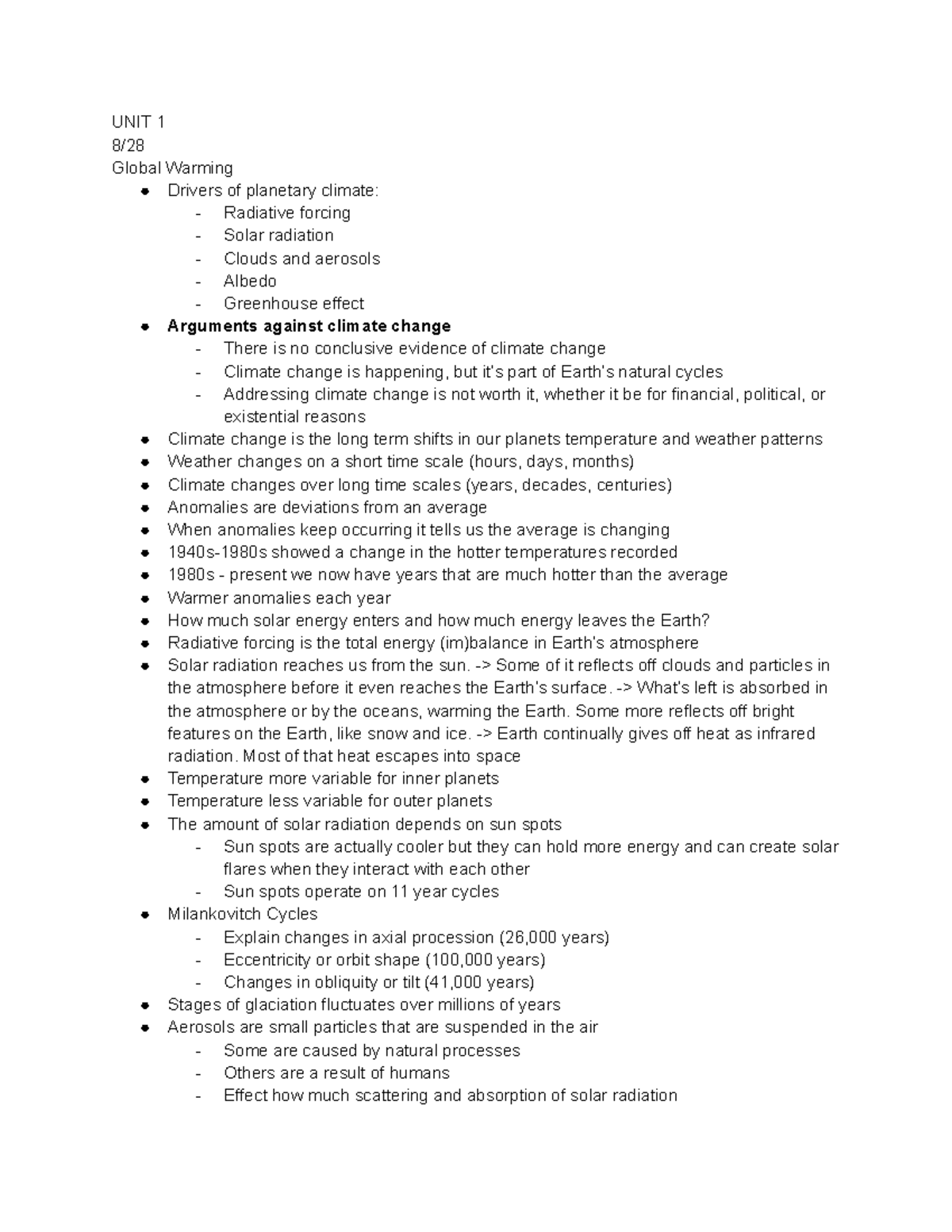 ENV 101: Climate Change Drivers and Policy Analysis Notes - Studocu