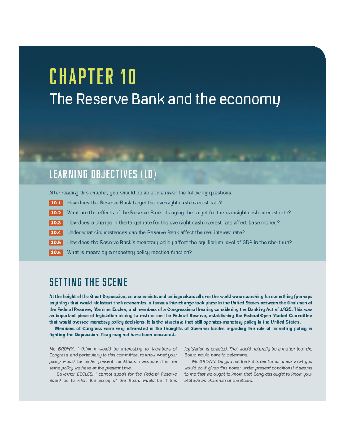 ECON1002 - Chapter 10: The Reserve Bank's Role in the Economy - Studocu