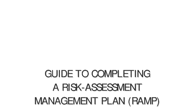 Guide to Completing a RAMP (Risk Assessment Management Plan) - Studocu