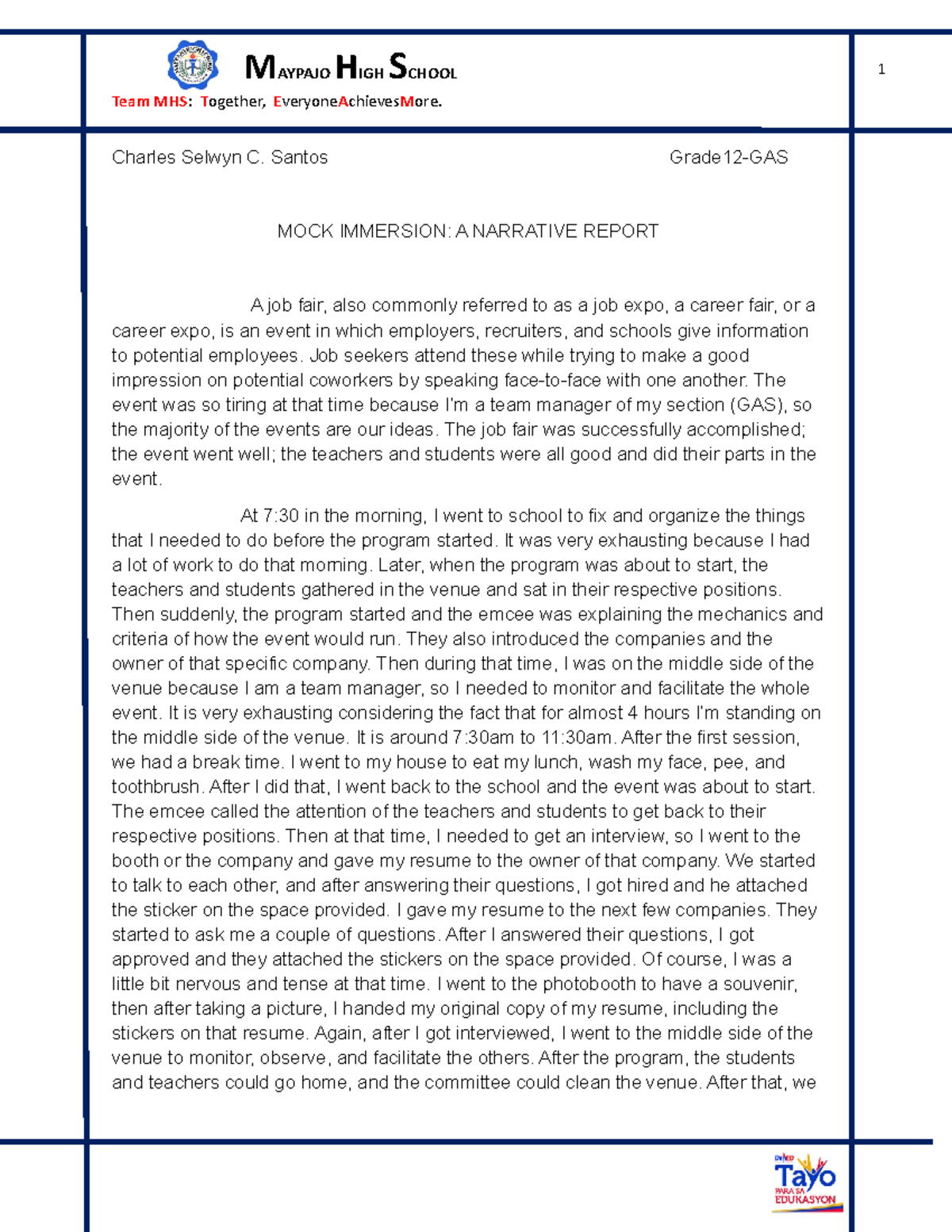 Interview Narrative Report Exle - Infoupdate.org