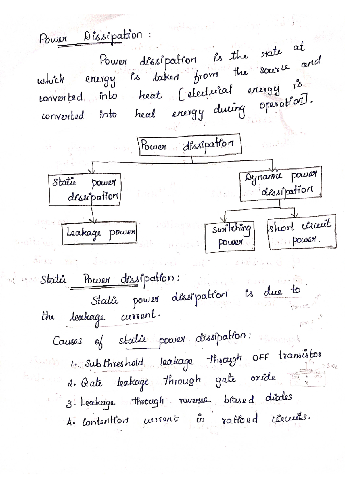 Power Dissipation Overview - VLSI Notes on Static & Dynamic Power - Studocu