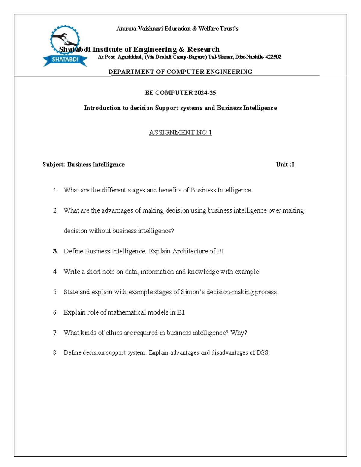 Assignment 1 - Final: Business Intelligence & Decision Support Systems ...