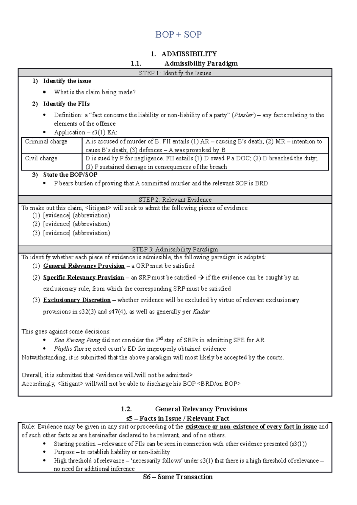 BOP & SOP: Understanding Admissibility Standards and Burden of Proof ...