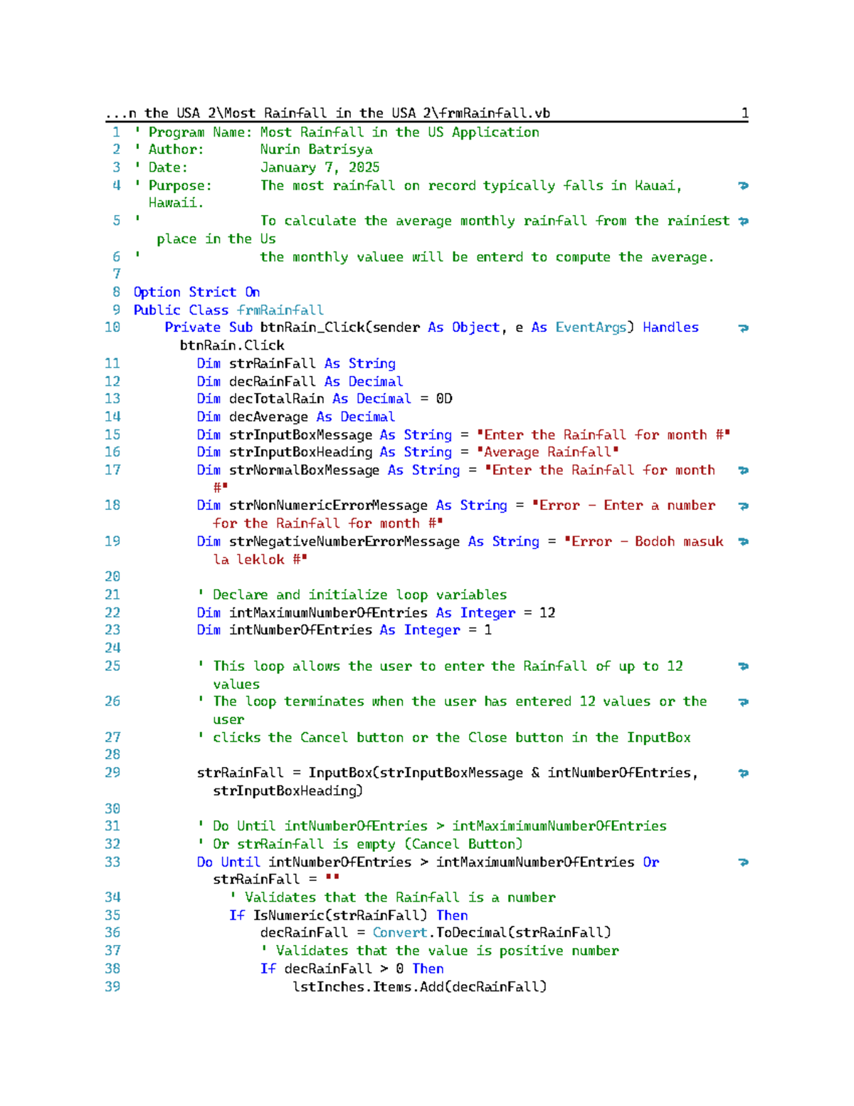 Coding rainfall - sila komen - .. the USA 2\Most Rainfall in the USA 2 ...