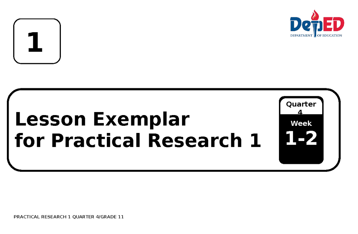Practical Research 1 Lesson Exemplar: Qualitative Research Designs ...