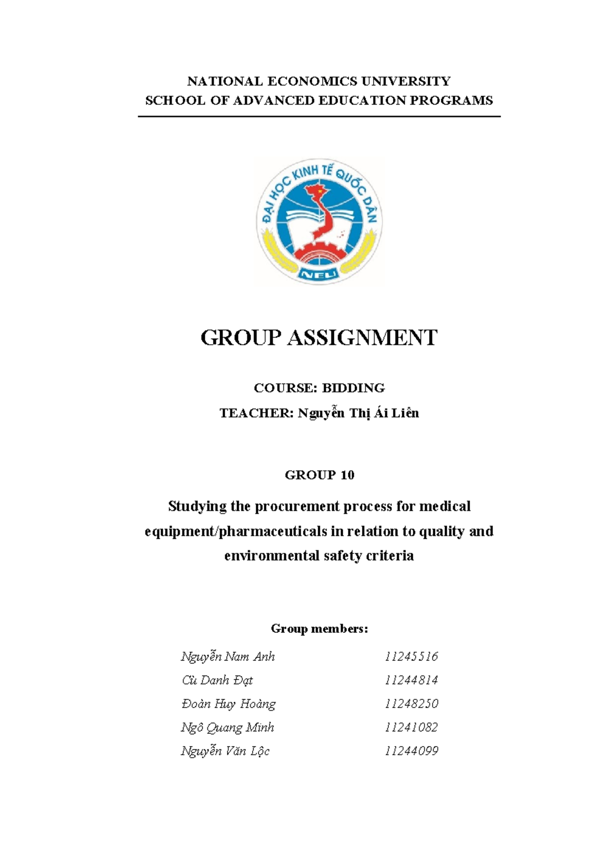 Procurement Process of Medical Equipment & Pharmaceuticals: Quality ...