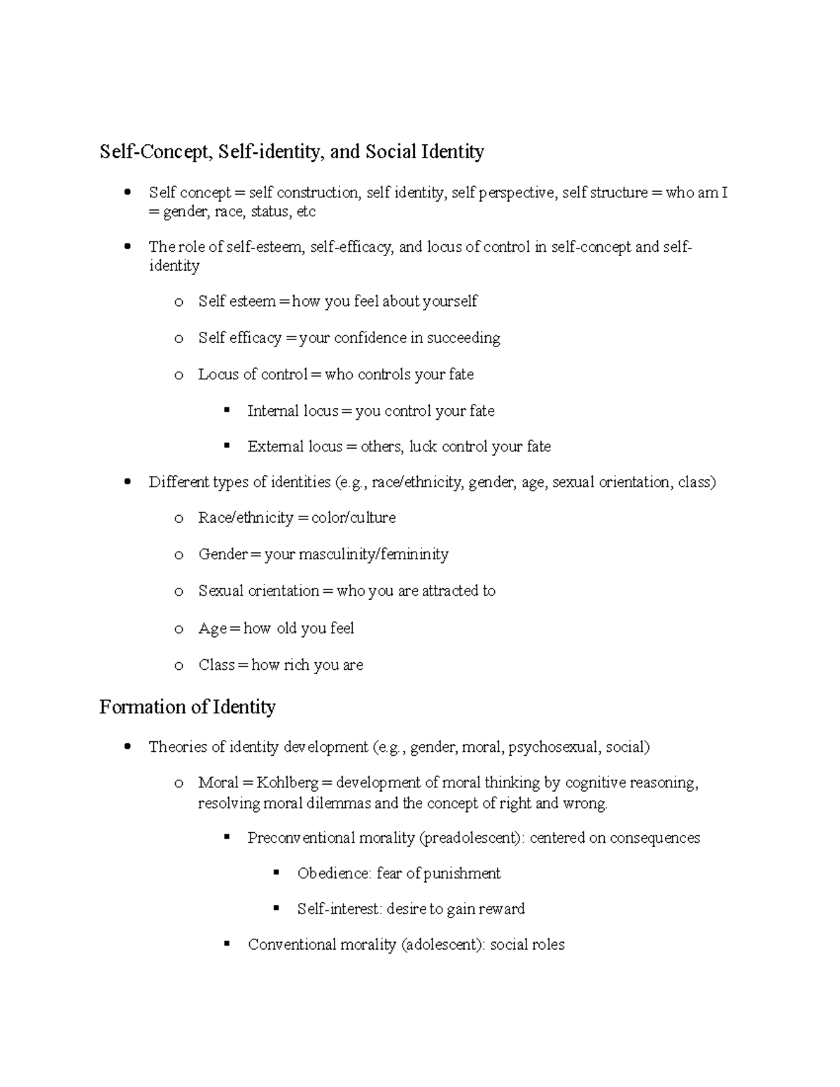 Self-identity - mcat - Self-Concept, Self-identity, and Social Identity ...