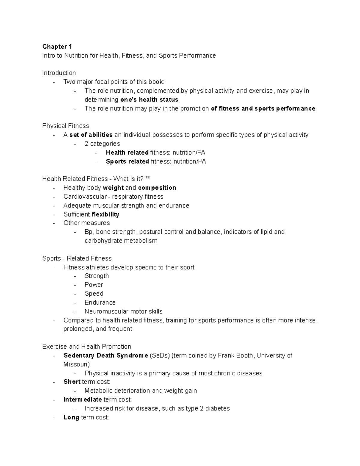 Chpt 1 PPT - Lecture notes 1 - Chapter 1 Intro to Nutrition for Health ...