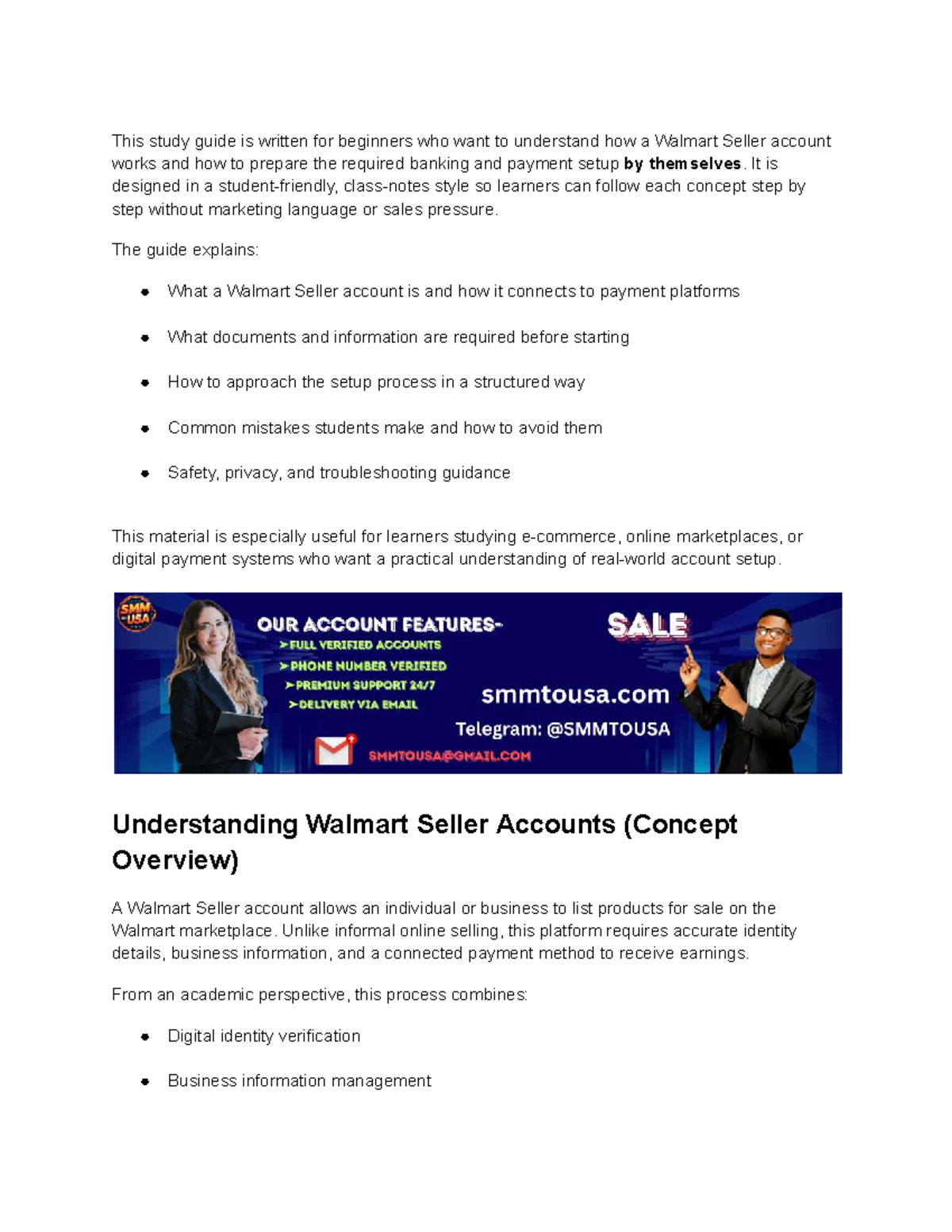 Walmart Seller Account Setup Guide for Beginners (Course Code: WS101 ...