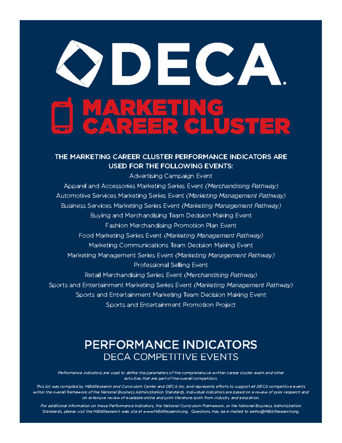 HS Marketing Performance Indicators: Overview of DECA Events and ...