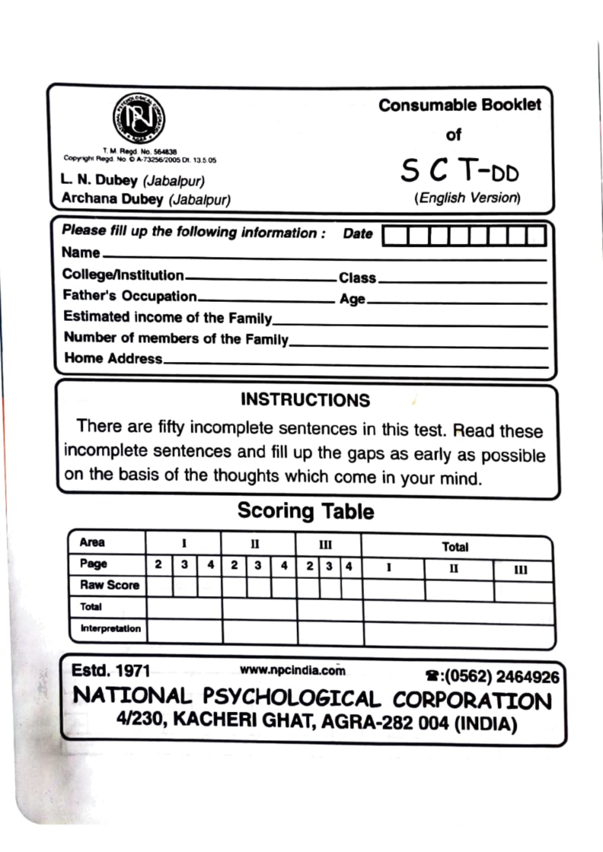 SCT Questionnaire - Essential for MPCE 24 Practical Assessments - Studocu