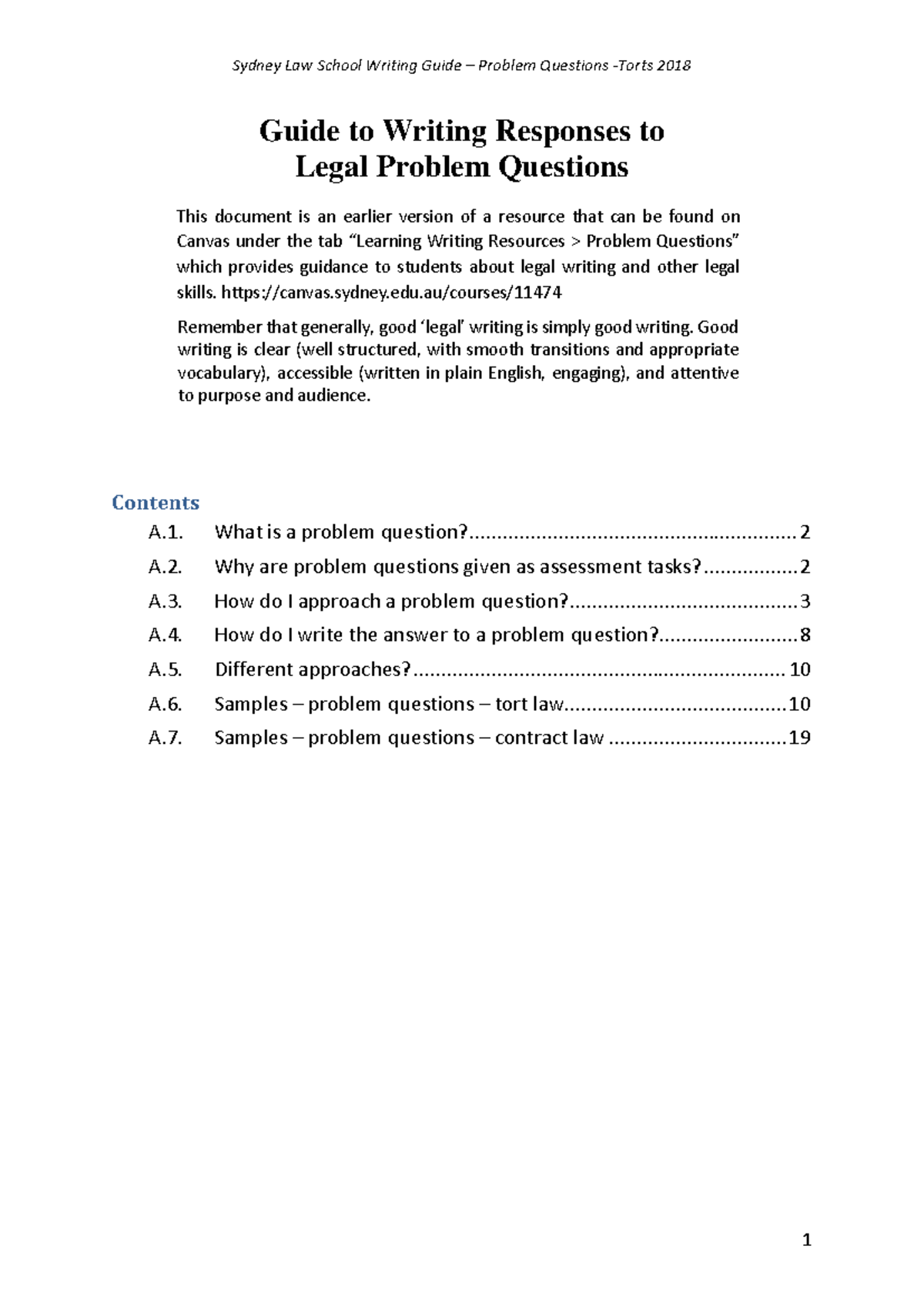 Torts 101: Problem Question Response Writing Guide - LEGL2001 - Studocu