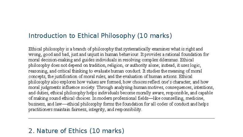 Ethics Overview and Key Concepts (PHIL 101) - Studocu