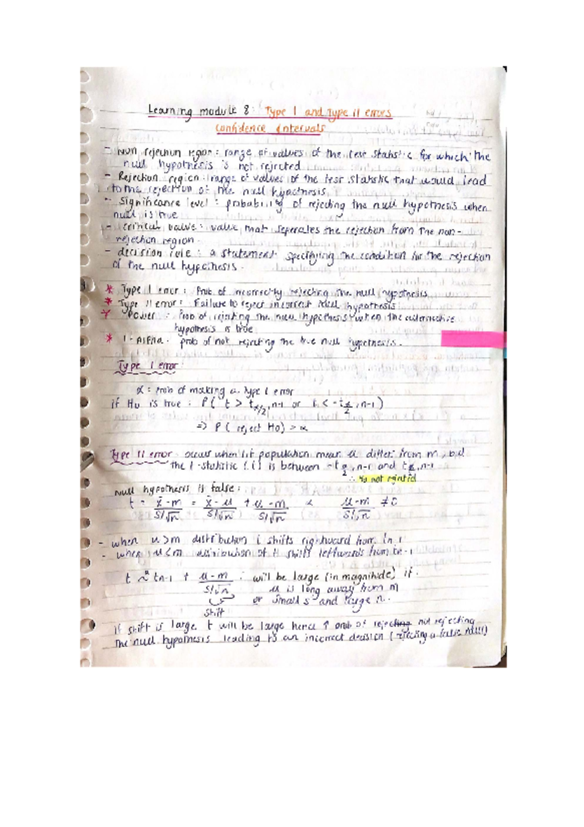 Qm1 - Week 8 Lecture Notes: Key Concepts and Insights - Studocu