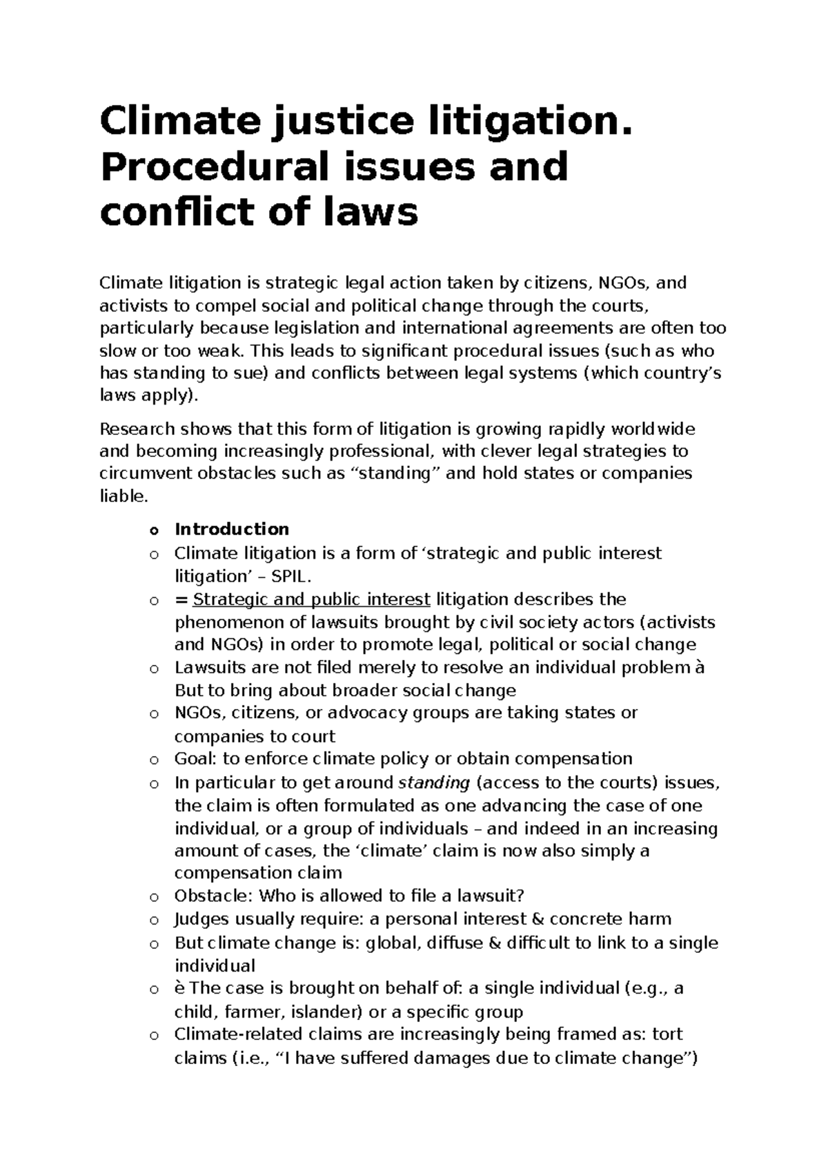 Climate Justice Litigation (PIL): Procedural Challenges & Legal ...