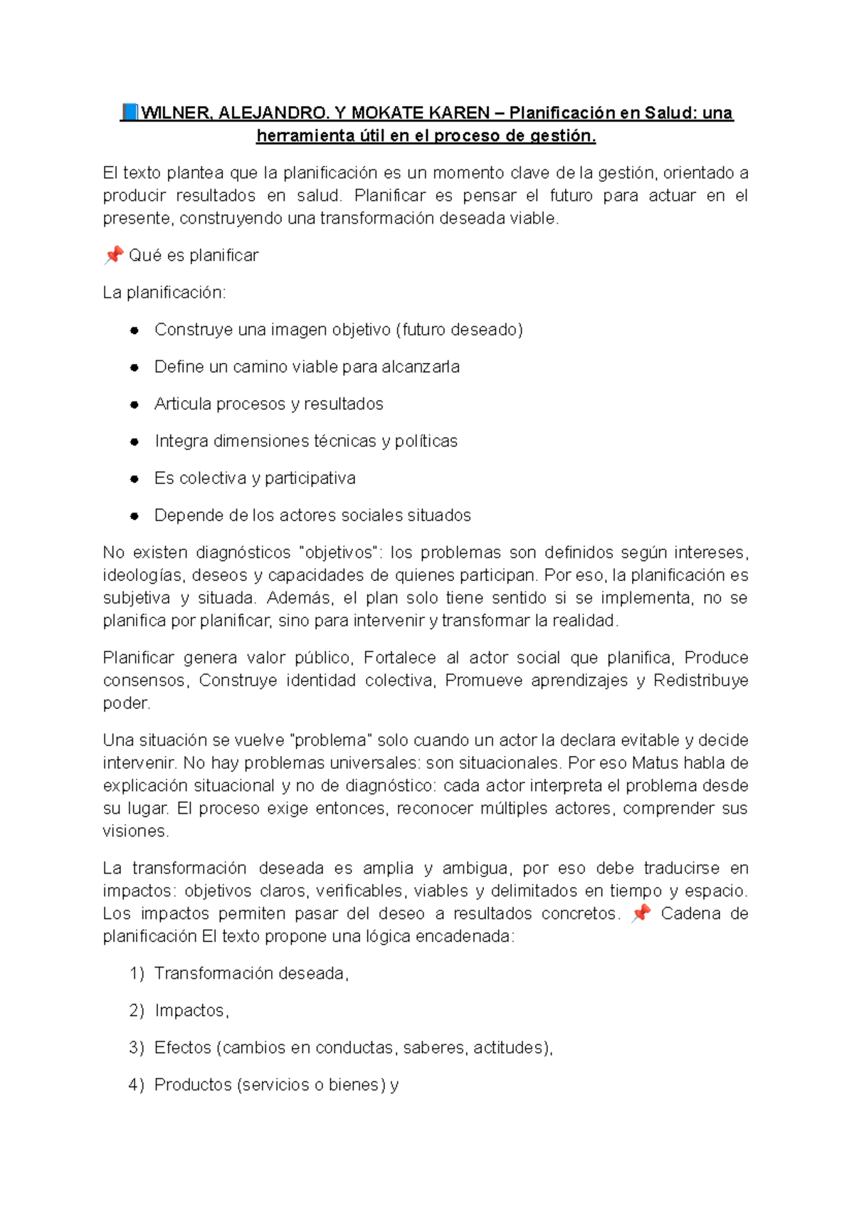 Planificación en Salud: Herramientas para la Gestión Efectiva (PTED 2025) - Document Preview