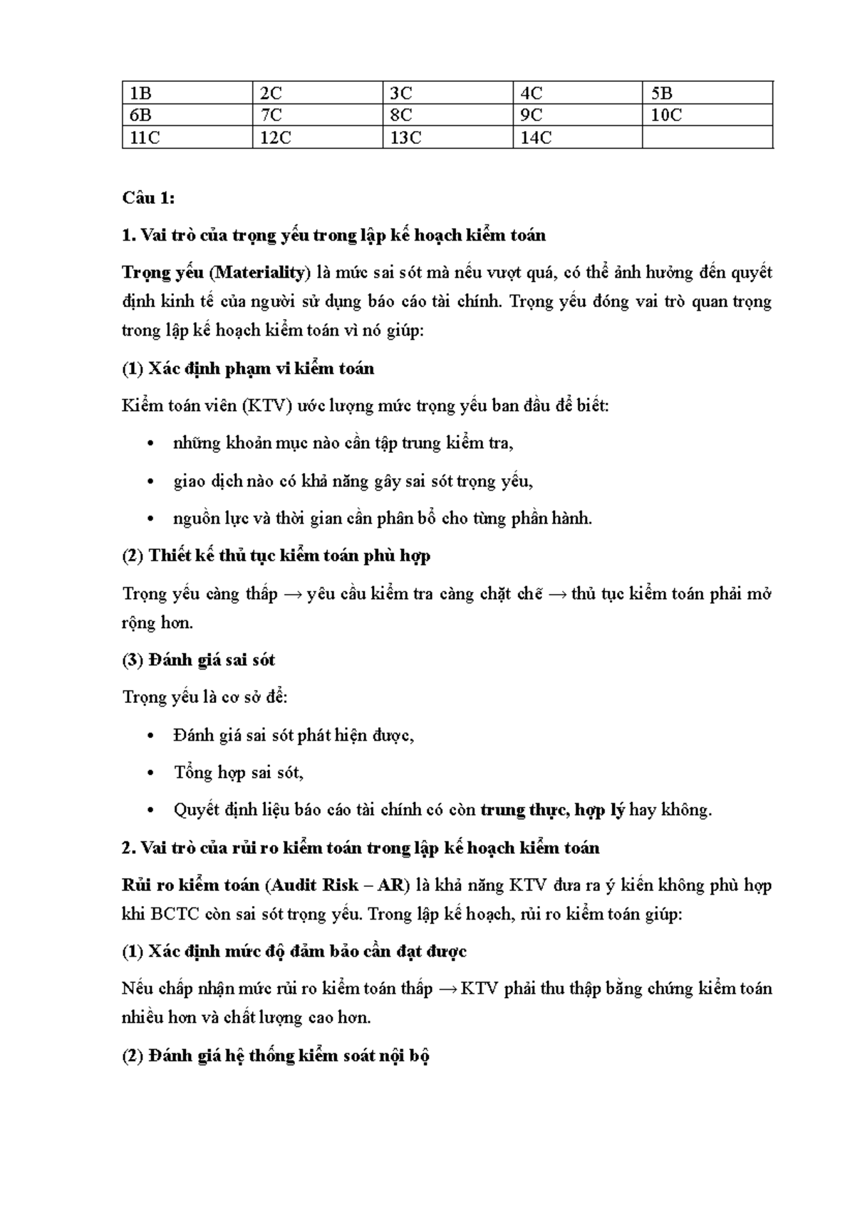 1B 6B 11C 2C 7C 12C 3C 8C 13C 4C 9C 14C 5B 10C Vai trò của Trọng Yếu và ...