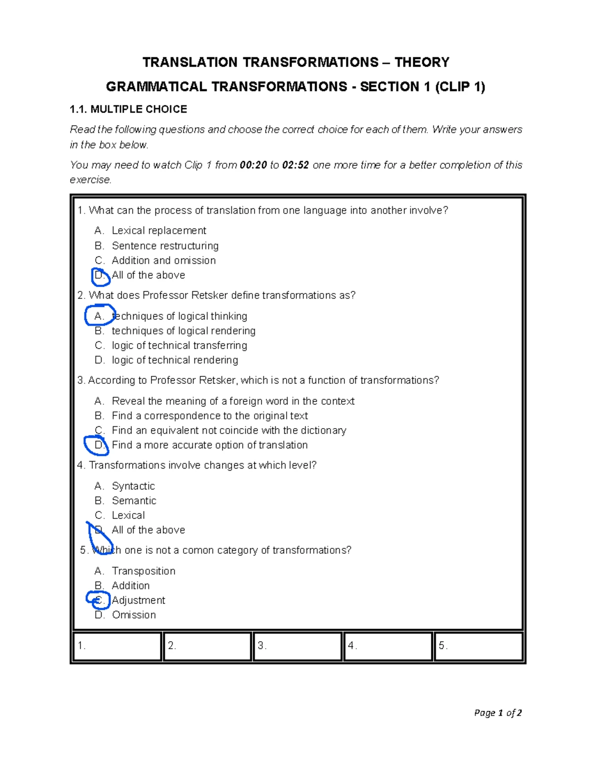 PRACTICE TEST 5 - 2411NVA029L04: Basic Translation Exercises - Studocu