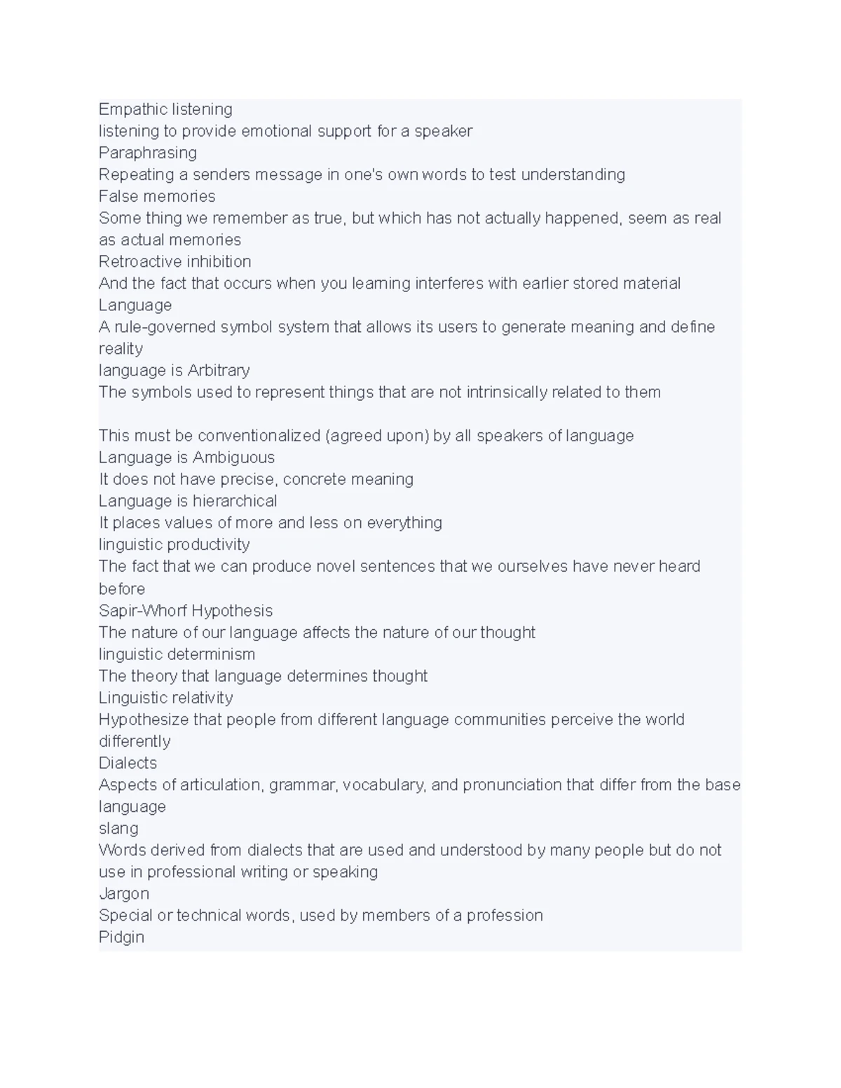 COMS 101 Chapter 1: Nonverbal Communication Key Concepts and Notes ...