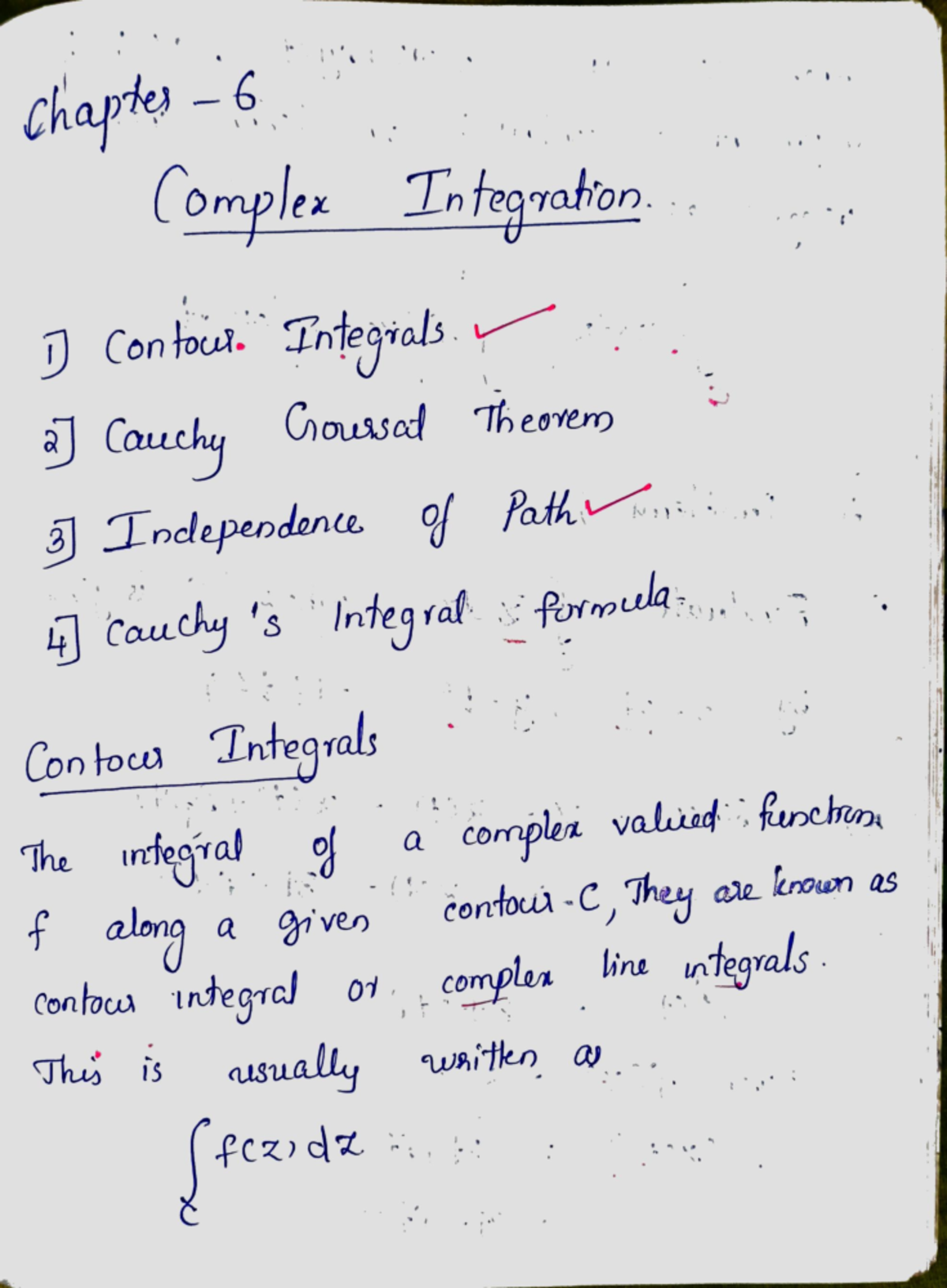 Chapter 6: Complex Integration - Contours & Cauchy-Goursat Theorem ...
