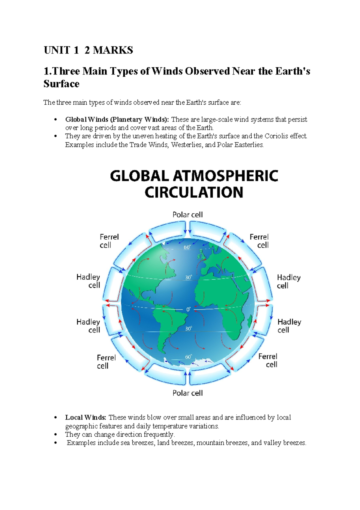 Unit 1 CAE3399 - Notes on Types of Winds and ABL - Studocu