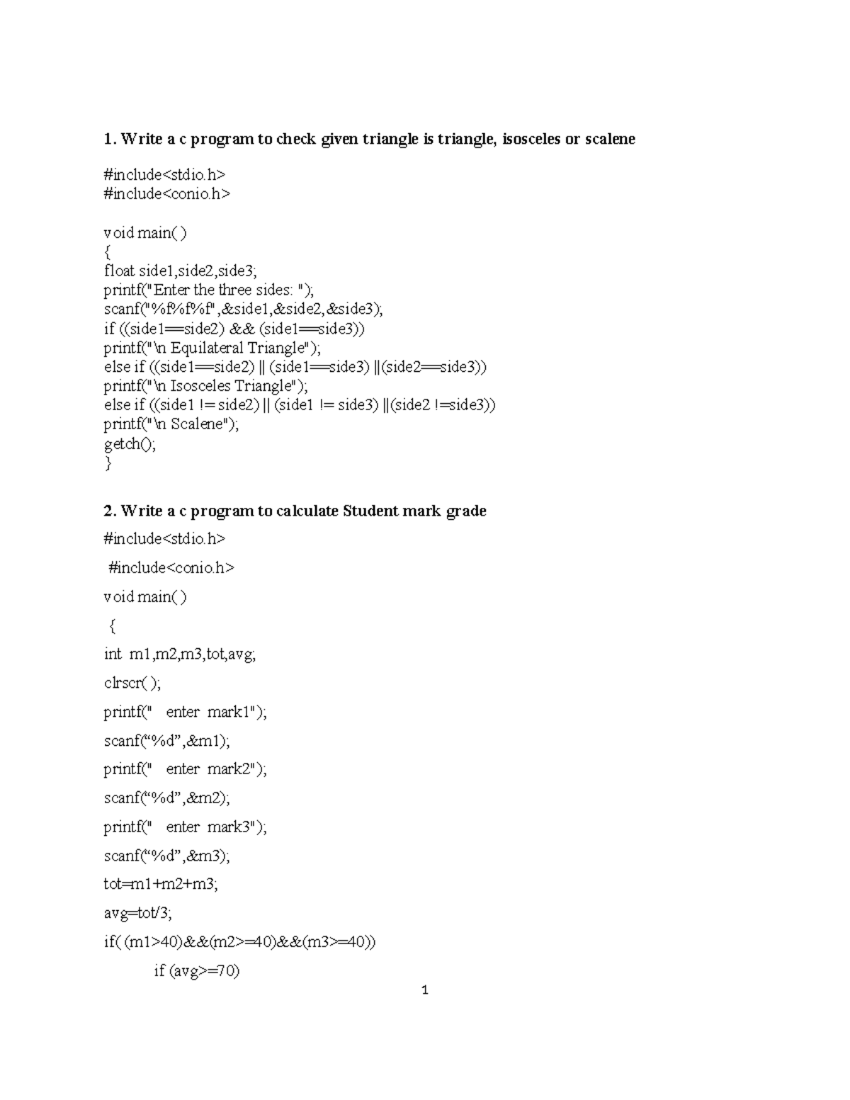 C Programming Exercises: Triangle, Strings, and File Operations - Studocu