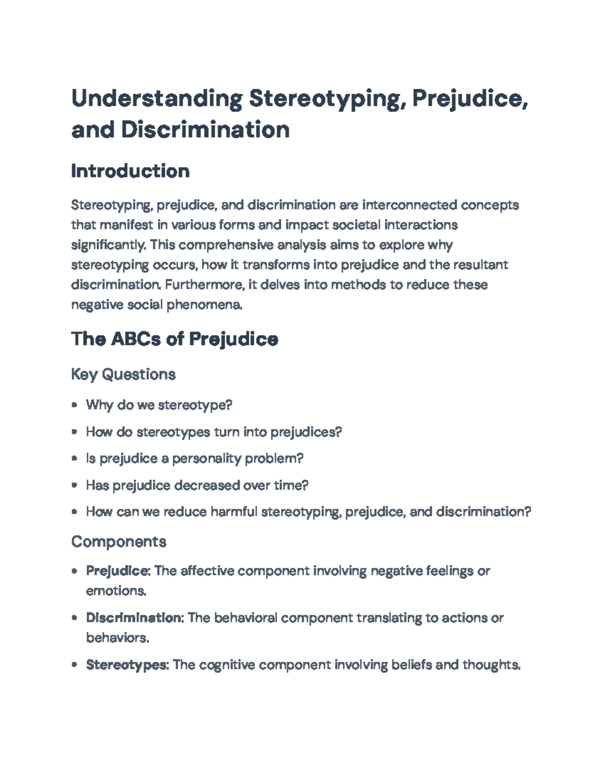 Understanding Stereotyping, Prejudice & Discrimination - Course Code ...