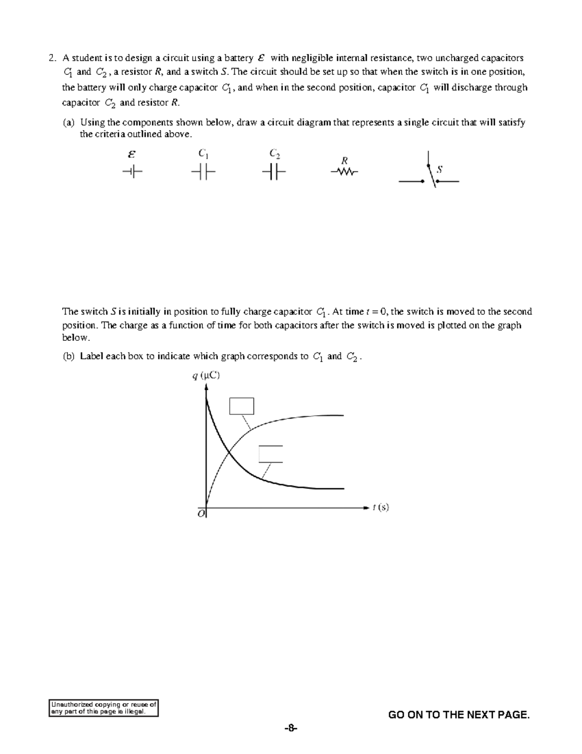 AP Circuit Practice: Capacitor Charging & Discharging Analysis - Studocu