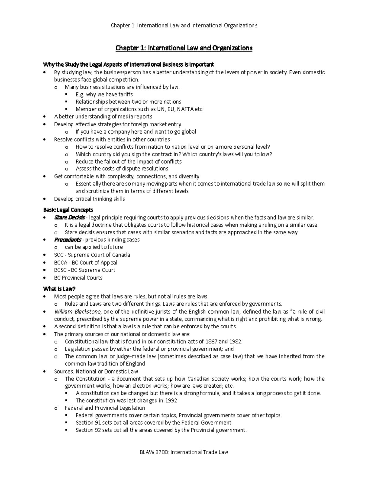 Chapter 1 International Law and Organizations - Chapter 1 ...