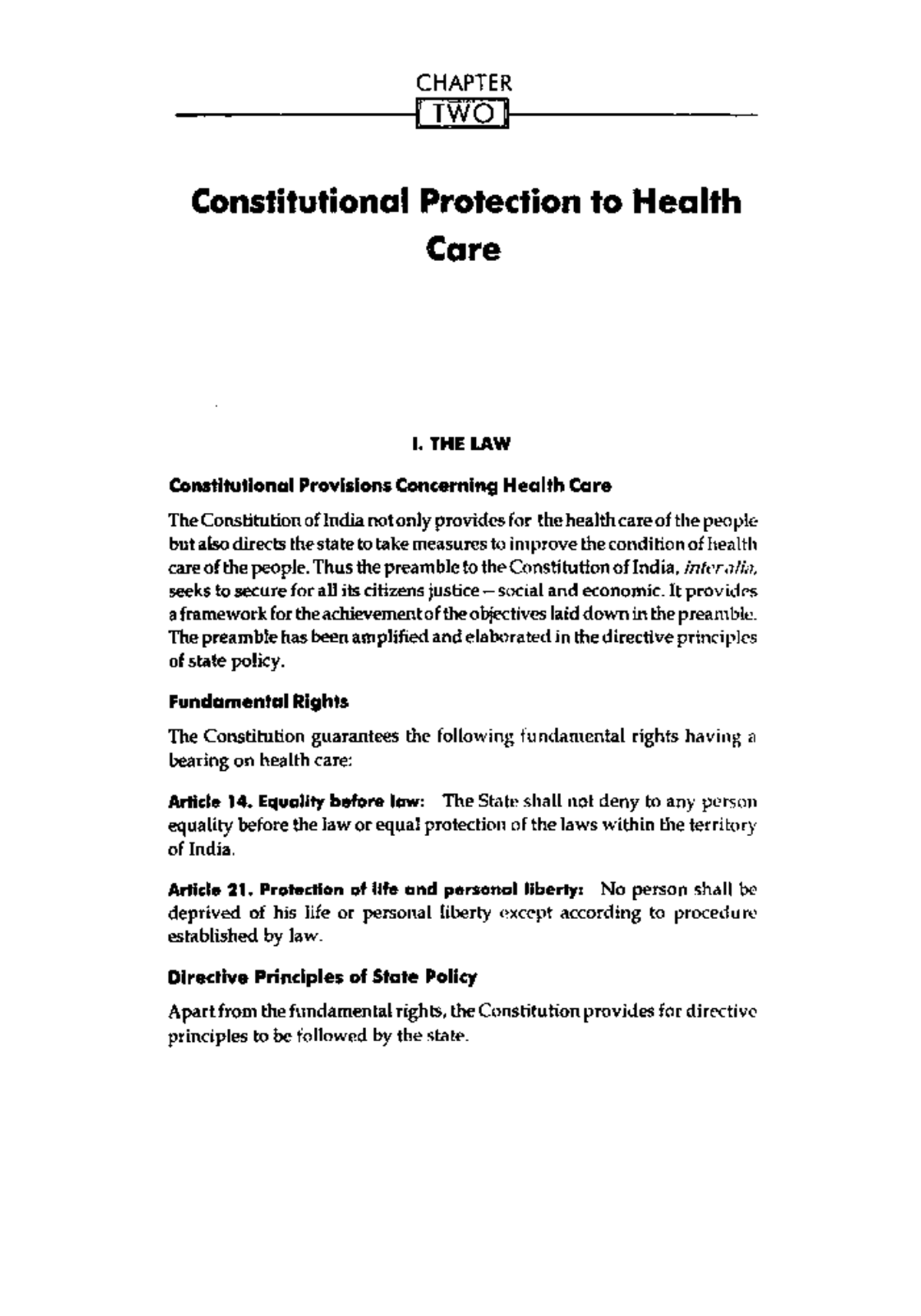 Constitutional Protection to Health Care: Key Insights and Legal ...