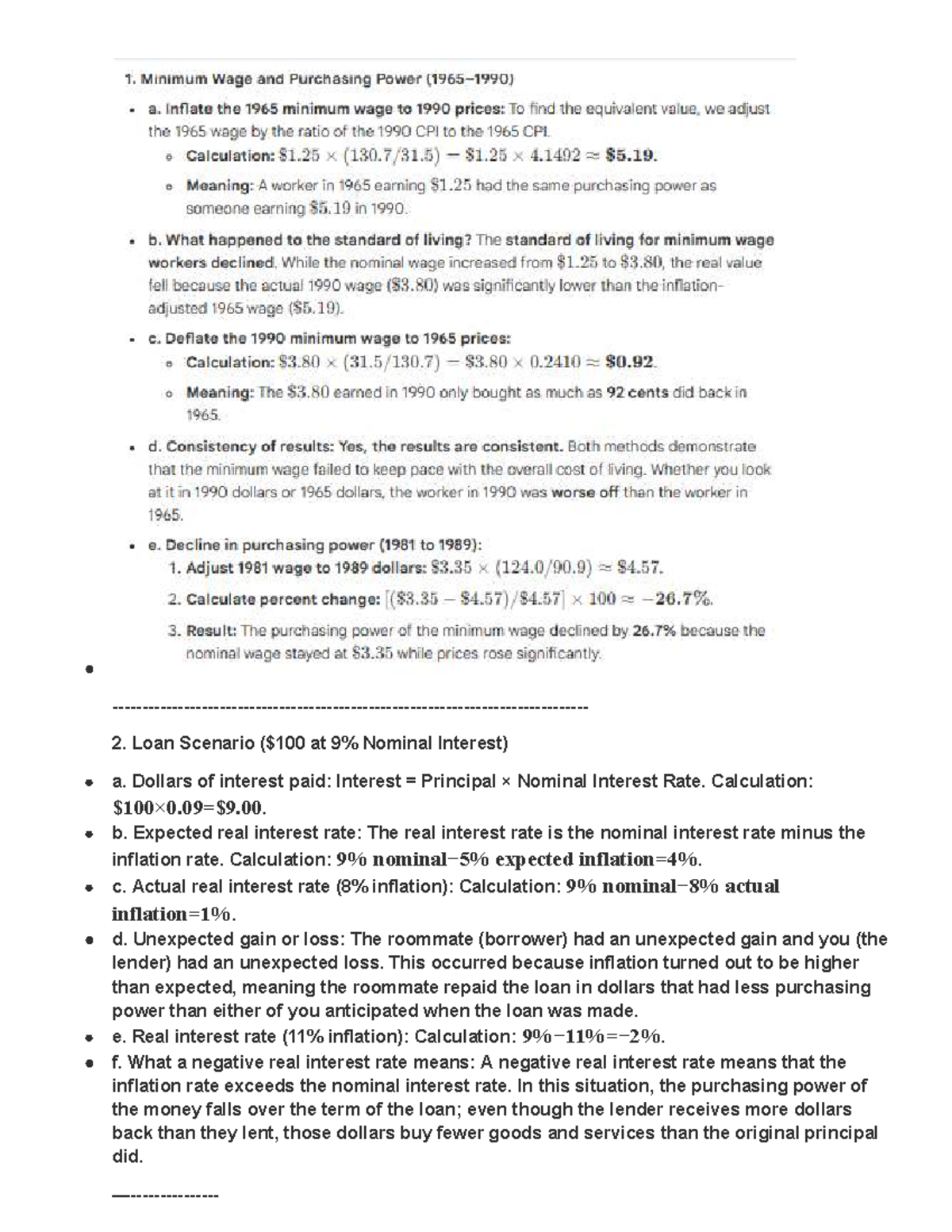 Chap 23 24 - Loan Scenarios and Real Interest Rates Analysis - Studocu