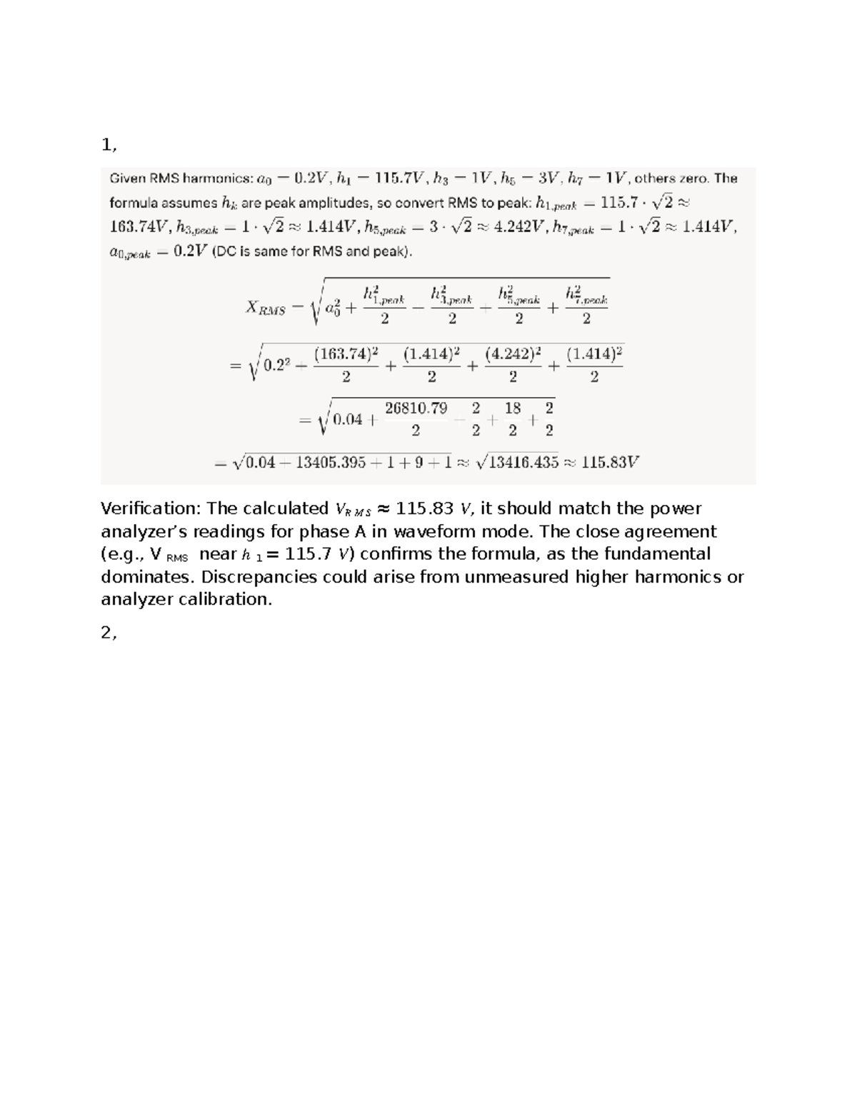 Power Quality Lab0: Harmonics and THD Analysis in Phase A - Studocu