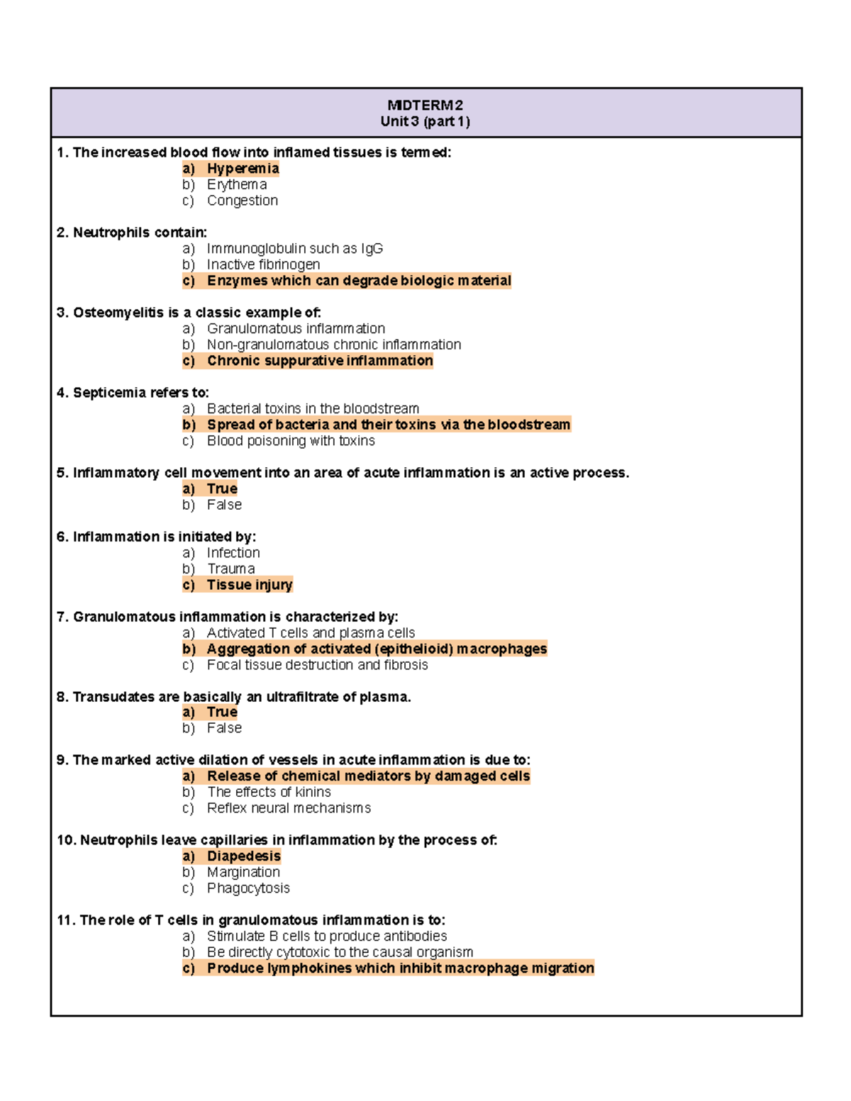Midterm 2 (Unit 3) Study Questions and Answers - Studocu